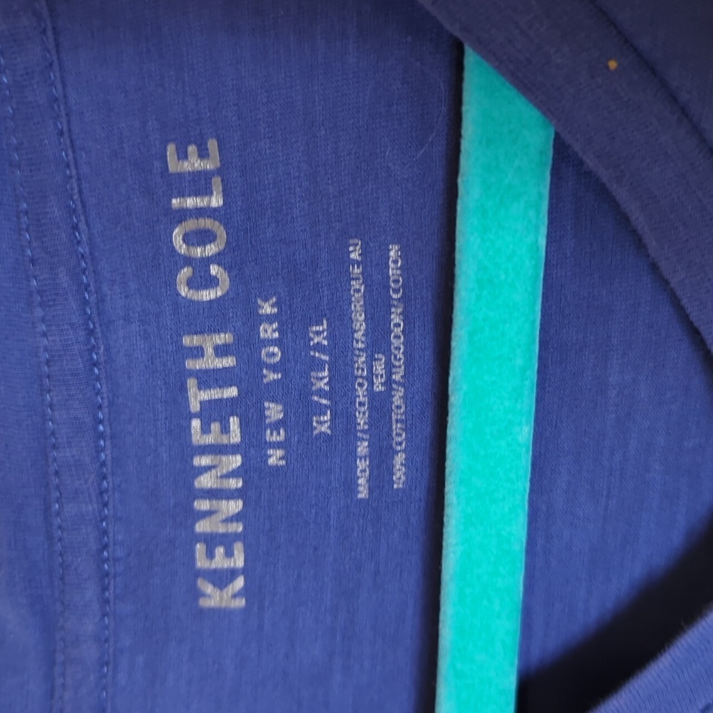Two Kenneth Cole Classic V Neck Tee Shirt  Blue And Gray XL - Picture 4 of 8